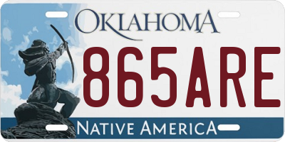 OK license plate 865ARE