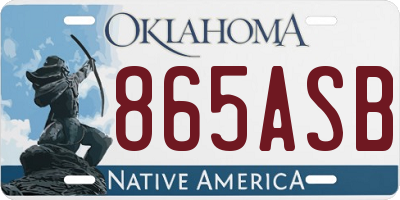 OK license plate 865ASB