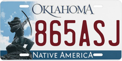 OK license plate 865ASJ