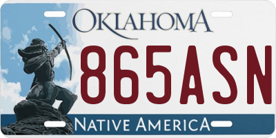 OK license plate 865ASN