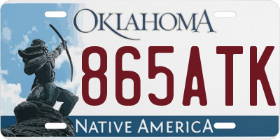 OK license plate 865ATK
