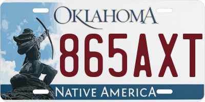 OK license plate 865AXT