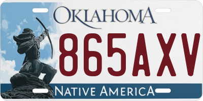 OK license plate 865AXV