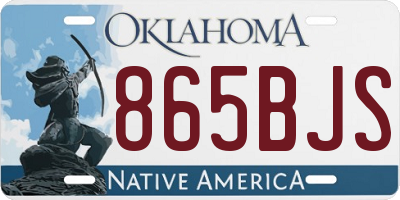 OK license plate 865BJS