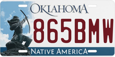 OK license plate 865BMW