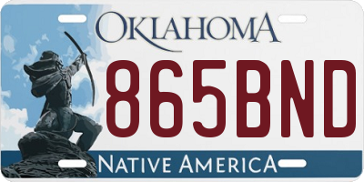 OK license plate 865BND