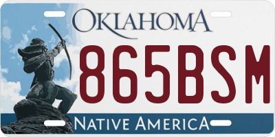 OK license plate 865BSM