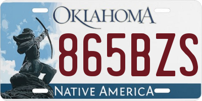OK license plate 865BZS