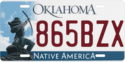 OK license plate 865BZX