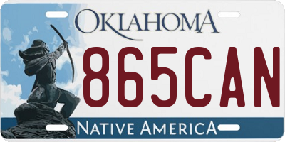 OK license plate 865CAN