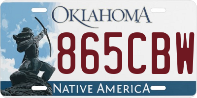 OK license plate 865CBW
