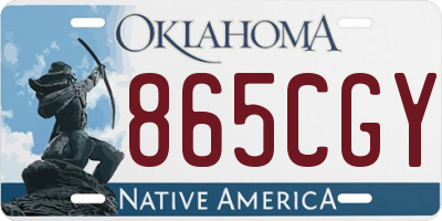 OK license plate 865CGY
