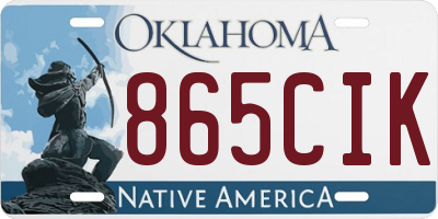 OK license plate 865CIK