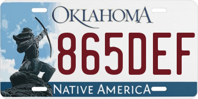 OK license plate 865DEF