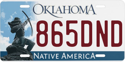 OK license plate 865DND