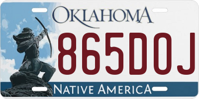 OK license plate 865DOJ
