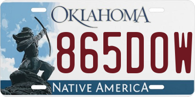 OK license plate 865DOW