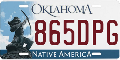 OK license plate 865DPG