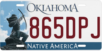 OK license plate 865DPJ