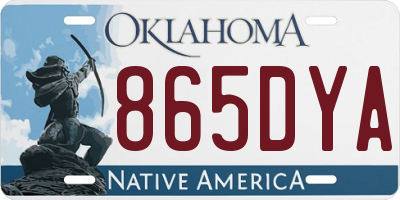 OK license plate 865DYA