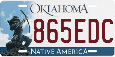 OK license plate 865EDC