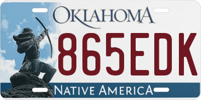 OK license plate 865EDK