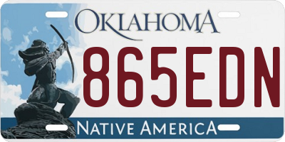 OK license plate 865EDN