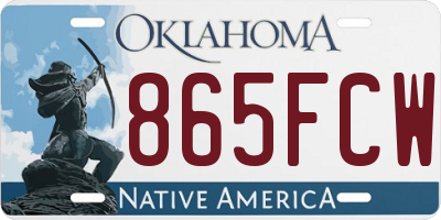 OK license plate 865FCW
