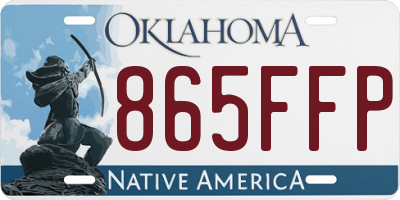 OK license plate 865FFP