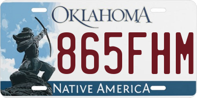 OK license plate 865FHM