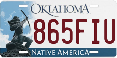 OK license plate 865FIU