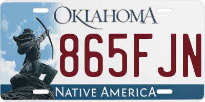 OK license plate 865FJN