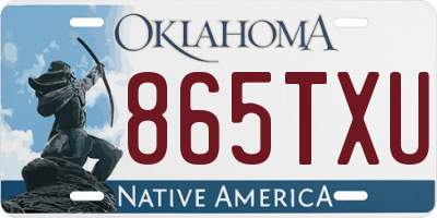 OK license plate 865TXU