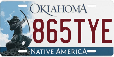 OK license plate 865TYE