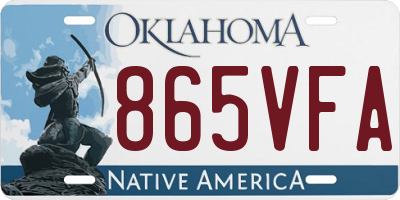 OK license plate 865VFA