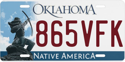 OK license plate 865VFK