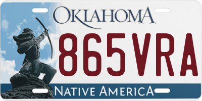OK license plate 865VRA