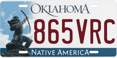 OK license plate 865VRC