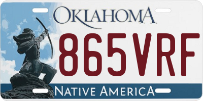 OK license plate 865VRF