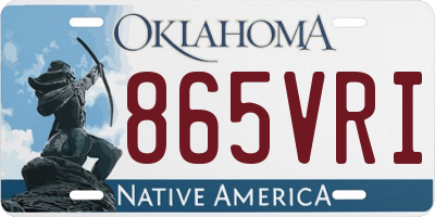 OK license plate 865VRI