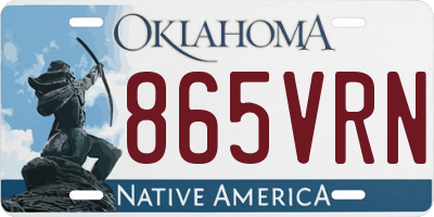 OK license plate 865VRN