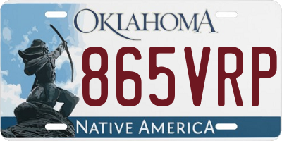 OK license plate 865VRP