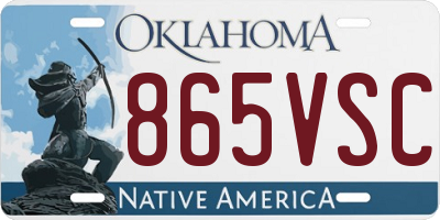 OK license plate 865VSC