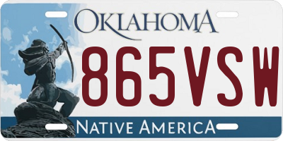 OK license plate 865VSW