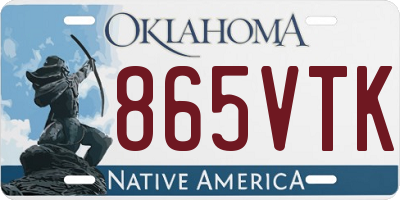 OK license plate 865VTK