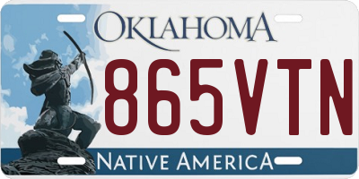 OK license plate 865VTN
