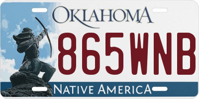 OK license plate 865WNB