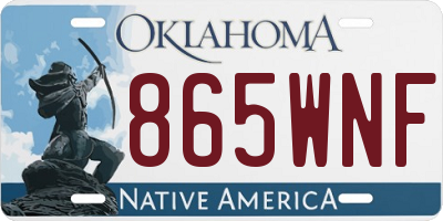 OK license plate 865WNF