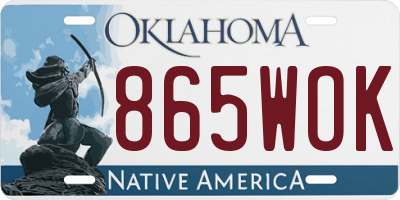 OK license plate 865WOK