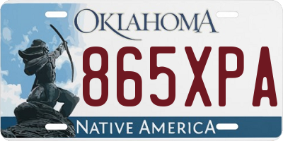 OK license plate 865XPA